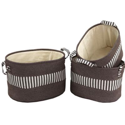 China Viable Nordic Bedroom Clothing Receiving Basket Laundry Basket Children's Toys Cotton Rope Handle Folding Storage Basket for sale