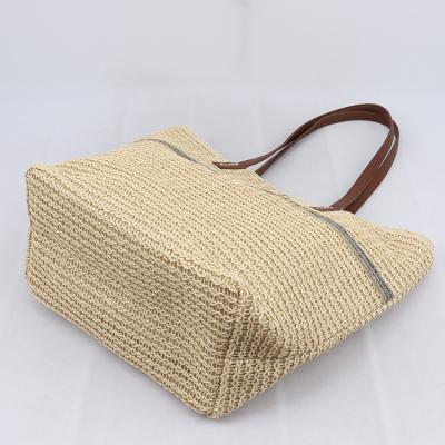 China Hip Hop Straw Bag Woven Shopper Summer Beach Bag Plastic for sale