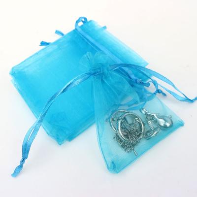 China Gift 15*20cm Drawstring Organza Mesh Bag For Gift Packaging Mesh Jewelry Pouches For Party Wedding With LOGO Custom for sale