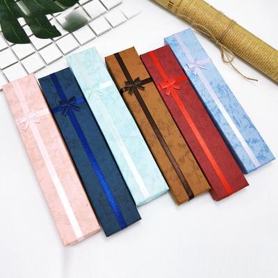 China High Quality Custom Colored Long Necklace Box Handmade Paper Jewelry Box Printed Logo Printed Cardboard Jewelry Box For Necklace With Foam Inserts for sale