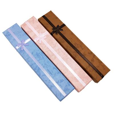 China Wholesale Custom Handcrafted Necklace Box Long Logo Color Cardboard Necklace Packaging Box Handmade Paper Jewelry Box For Necklace for sale