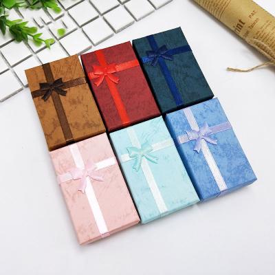 China High Quality Hand Made Custom Your Own Logo Cardboard Jewelry Paper Box Small Colorful Handmade Earring Storage Box With Sponge for sale