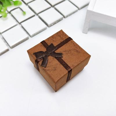 China New Arrival Small Square Jewelry Ring Box Custom Colored Jewelry Box Handmade Ring Packaging Cardboard Paper Ring Box With Sponge for sale