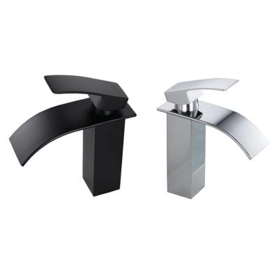 China Modern Type 304 Stainless Steel Faucets Black Kitchen Sink Faucet New Sense Faucets Style Handle Faucet for sale