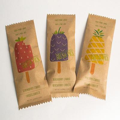 China Disposable Custom Printed Popsicle Packaging Kraft Paper Bag Ice Cream Packaging Bag for sale