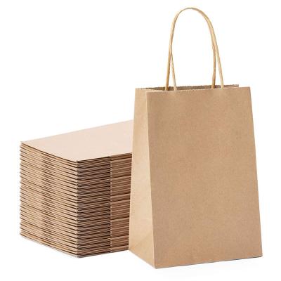 China Cheap High Quality Brown Brand Handle Kraft Paper Flat Shopping Bag Moisture Proof for sale