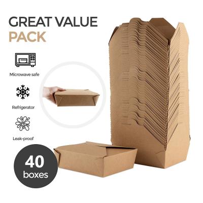 China China Recyclable Wholesale Kraft Paper Whiteboard Takeaway Food Disposable Paper Box for sale