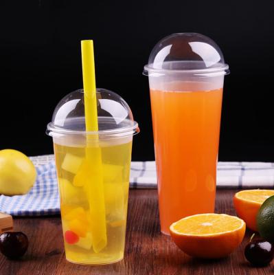 China Logo Printed Eco - Friendly Plastic U Shaped Cups 500ml PP U Shape Bubble Tea Cup for sale