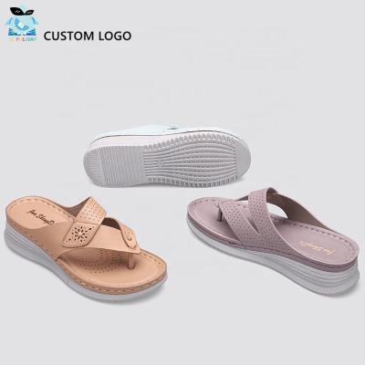 China woman custom logo Ladies Wedge Sandals summer casual sandals for women and ladies for sale