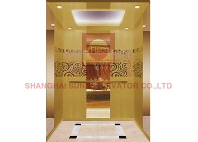 China Load 630KG Double Door Machine Roomless Passage Elevator with Hairline Stainless Steel for sale