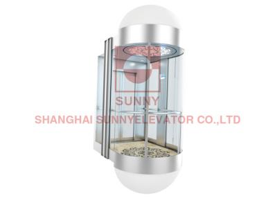 China elevador de cristal exterior hidráulico panorámico 1600kg con acero inoxidable del espejo en venta