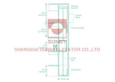 China VVVF 800kg Office Building MRL Home Machine Room Less Elevator for sale