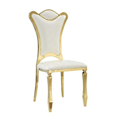 China Home Office Gold Color Chairs Stainless Steel Dining Chairs For Wedding Reception for sale