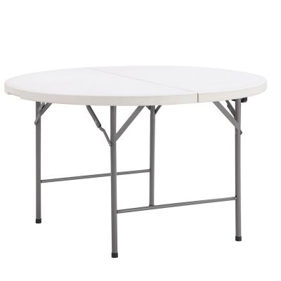 China Modern wholesale cheap rental hotel restaurant dining sourcing white HDPE round retangular plastic folding table for wedding for sale