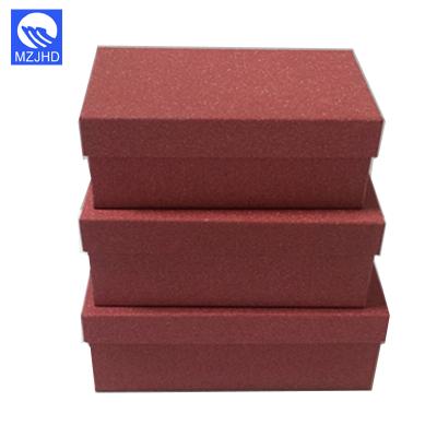 China Customized Handmade Red Glitter Boxes Cardboard Storage Christmas Gift Boxes for sale