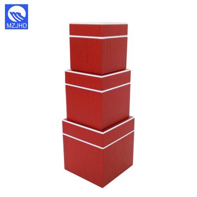 China Handmade Promotion Cardboard Red Single Gift Packaging Natural Large Paper Box With Lid for sale