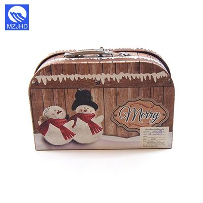 China Handmade Snowman Model Cardboard Mini Suitcases Paper Box Gift for sale