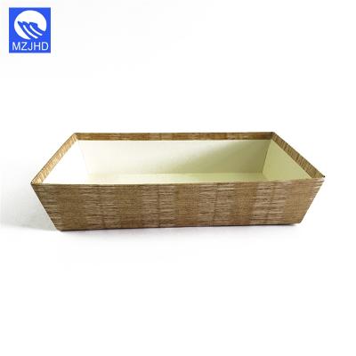 China Handmade wooden design paper packaging food tray for sale