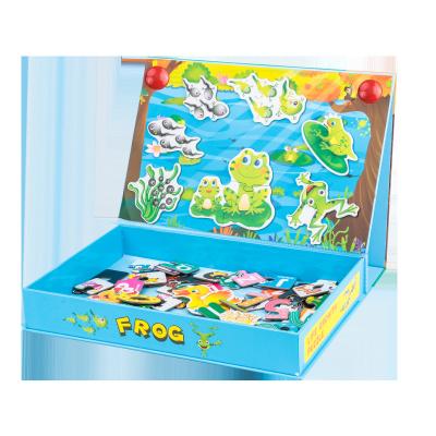 China DIY TOY Magnetic Life Cycle Cards Growth Cycle Cards Flow Toys Frog Dinosaur Puzzle Drawing Board Animal Jigsaw Puzzle for sale