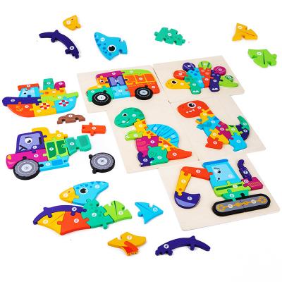 China Educational Toy Baby Montessori Wooden Puzzle Toy Alphabet And Digit Learning Animal Digital Wooden Puzzle Alphabets Letters For Kids for sale