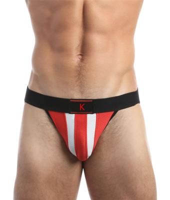 China Torque Custom Harness Fashion White Stripes Design Sexy Sports Men Underwear Jockstrap PDD111-1 for sale