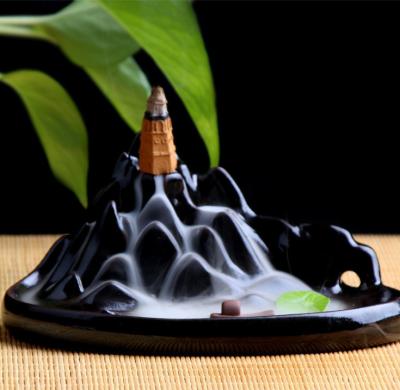 China Garden Wedding Anniversary Censer Ceramics Handcrafted Porcelain Censer Inscent Stick Holder Waterfall Incense Holder Backflow Cone for sale