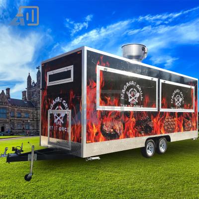 China 2022 USA Standard Mobile Concession Trailers Goods Fast Food Taco Vending Cart Pizza Crepe Food Truck For Sale for sale