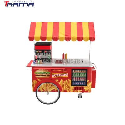 China Vegetable processing plant hot sale popular waffle carts food cart for sale fresh cold drink cart for sale