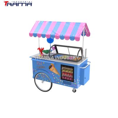 China Vegetable Processing Factory Gelato Ice Cream Food Vending Street Unique Lottery Carts Metal Mobile Car With Window for sale