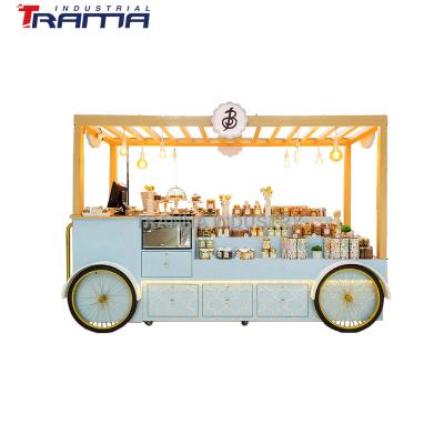 China Special Shaped Vegetable Processing Plant Food Kiosk For Bread Dessert Food Store Used In Shopping Mall Push Fresh Juice Fruit Bar for sale