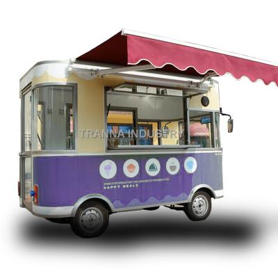 China Vegetable processing factory dining cafe car, lunch truck, tuk tuk cafe carts mobile food ice cream food carts with wheels for sale