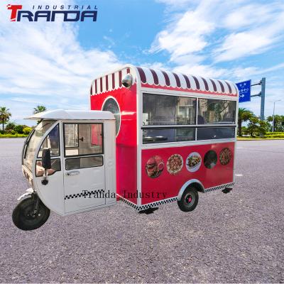 China 2022 Popular Custom Electric Vegetable Processing Factory Tricycle Commercial Electric Food Truck For Sale Europe Mini Fast Food Trailer for sale