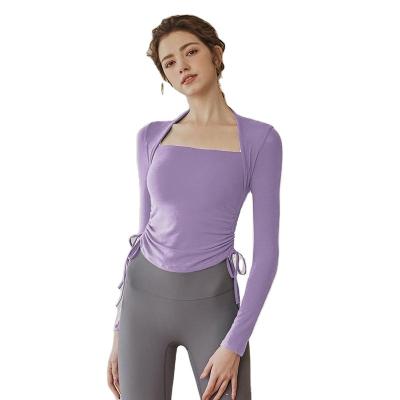 China New Style Polyester Fiber (terylene) Beautiful Slim No Show Smell Women's Yoga Clothes Breathable for sale