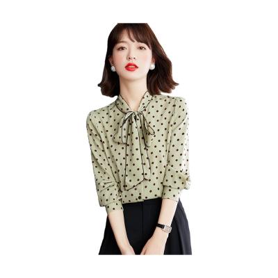 China Hot Sale Comfortable Full Sleeve Flat Cuff Wear Women's Anti-pilling Blouses And Shirts for sale