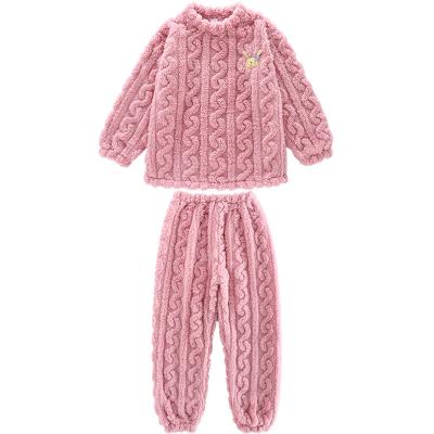 China Coral Flannel Boys Girls Winter Thermal Children's Autumn Pajamas Bottoms Thickened Home Service Set for sale