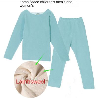 China Anti-static face cashmere children's wool ab lambskin thermal underwear winter underwear set for sale