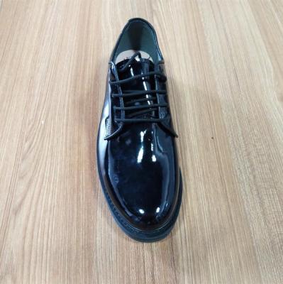 China Black Military Pattern Mens Leather Dress Policeman Shoes for sale