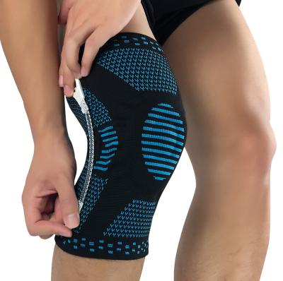 China Knitting Knee Brace New Hot Selling Custom Logo Amazon Knee Support Pad With Silica Gel Pad Knee Support Sleeve For Sports Brace for sale