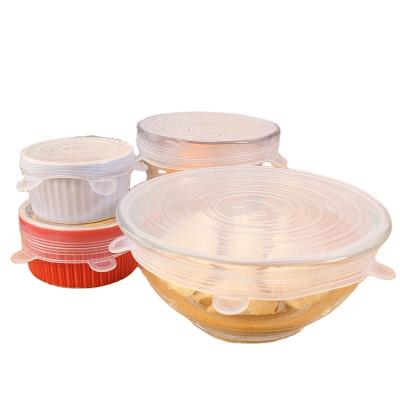 China Other Cool 2020 Food Preservatives 6Pack Wrap Covers Bowls Jars Cans Cup Seal Lid Reusable Silicone Stretch Flexible Expanding Lids for sale