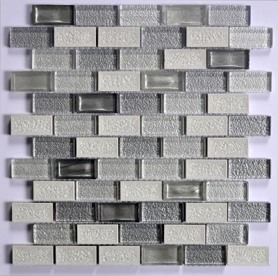 China Glass Parquet Brick Look Wall Slabs Brick Mosaic Subway Strip Shaped In Washroom Bathroom for sale