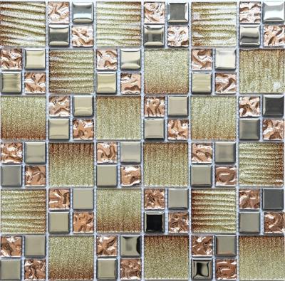 China Mixed color of parquet glass mosaic for decoration for sale