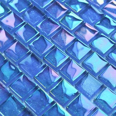 China Foshan Manufacturer Glossy Swimming Pool Glass Mosaic Flooring for sale