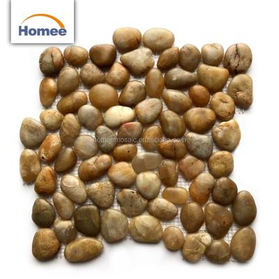 China Outdoor Tiles Asian Polished Pebbles Wash River Stone Wall Tiles for sale