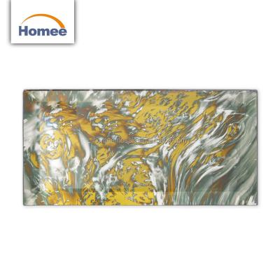 China High Quality Antique Glass Brick Mirror Tiles Antique Mosaic Bathroom Wall Tile Interior Yellow Glass Underground Tile For Home for sale