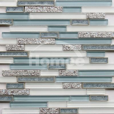 China Types Of Ceramic Parquet With Pictures Mix Glass Mosaic Slab For Wall Art Decor for sale