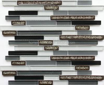 China Parquet glass and strip ceramic mosaic tile for exterior wall tile decoration for sale