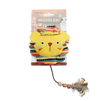 China Wholesale Stocked Pet Supplies Canvas Plush Dolls Interactive Grinding Bite Resistant Feather Autonomy Cat Toys for sale