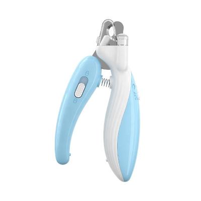 China Stocked New Design LED Light Illuminate Blood Line Pet Nail Clippers Claw Care Scissors Tool for sale