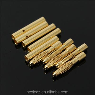 China Aircraft & Helicopter Parts & Accessories 2mm Gold Bullet Connectors Banana Plugs For RC Car / Drone Lipo Battery for sale