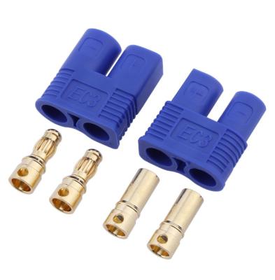 China Gold Plated Male Female EC3 Power Plug Connector For RC Charger ESC Spline Type for sale